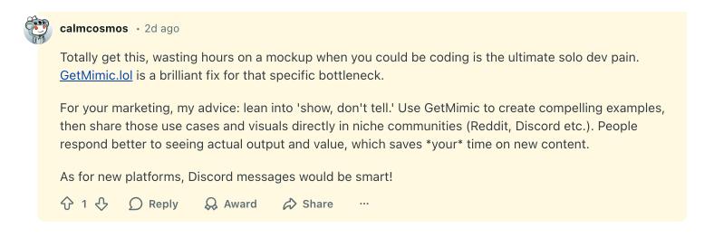 Chat mockup created with Mimic