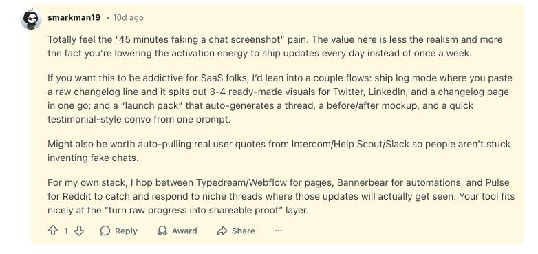 Chat mockup created with Mimic