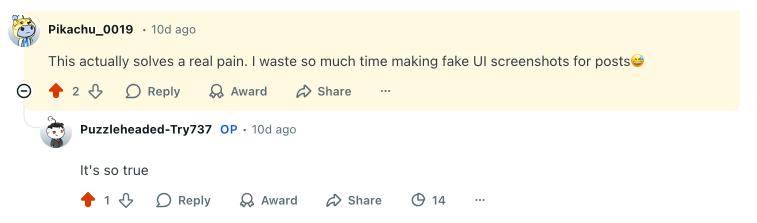 Chat mockup created with Mimic